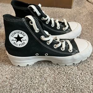 Converse High top canvas sneaker with platform.